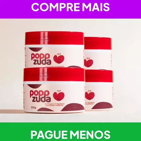 Kit 3 potes Popozuda Creme Rosa Termoativo